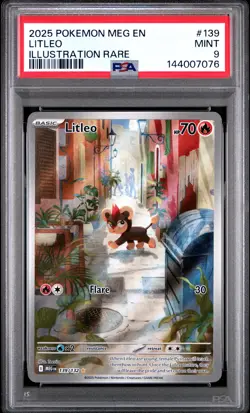 2025 POKEMON MEG EN-MEGA EVOLUTION ILLUSTRATION RARE #139 LITLEO PSA 9 - Image 1