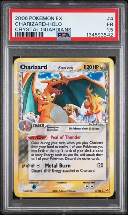 2006 POKEMON EX CRYSTAL GUARDIANS #4 CHARIZARD-HOLO PSA 1.5 - Image 1