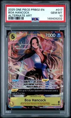 2025 ONE PIECE PRB02-PREMIUM BOOSTER ALTERNATE ART #017 BOA HANCOCK PSA 10 - Image 1