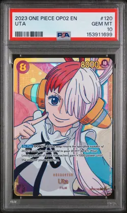 2023 ONE PIECE OP02-PARAMOUNT WAR #120 UTA PSA 10 - Image 1