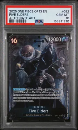 2025 ONE PIECE OP13-CARRYING ON HIS WILL ALTERNATE ART #082 FIVE ELDERS PSA 10 - Image 1