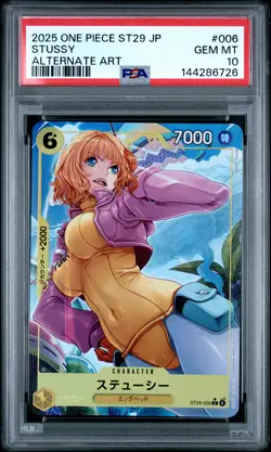 2025 ONE PIECE JPN STARTER DECK ST29-EGGHEAD ALTERNATE ART #006 STUSSY PSA 10 - Image 1