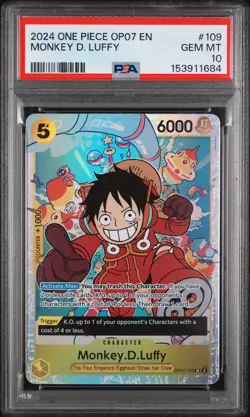 2024 ONE PIECE OP07-500 YEARS IN THE FUTURE #109 MONKEY D. LUFFY PSA 10 - Image 1