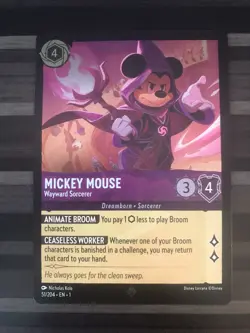 Disney Lorcana | Mickey Mouse Wayward Sorcerer | The First Chapter | SR FOIL NM - Image 1