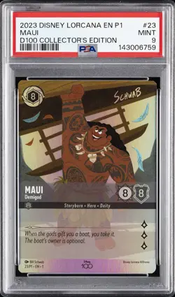 2023 DISNEY LORCANA EN P1-PROMO #23 MAUI - DEMIGOD PSA 9 - Image 1