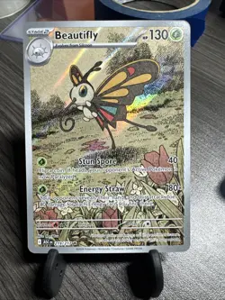 Pokemon Beautifly 219/217 ASC Illustration Rare Full Art Holo Card - Image 1