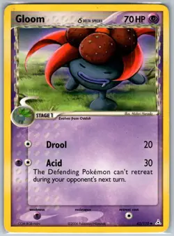 Gloom (Delta Species) Holon Phantoms 42/110 MP-LP Pokemon Card - Image 1