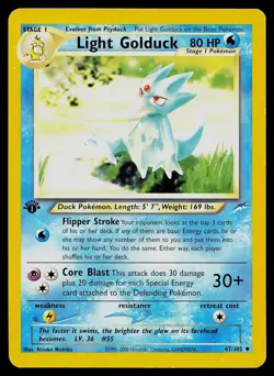 Pokemon Card Light Golduck 47/105 Neo Destiny 1st Edition - Image 1