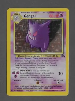 GENGAR Holo 5/62 Fossil Set Pokemon Card - Image 1