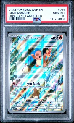 PSA 10 Charmander Obsidian Flames ETB Promo Illustration IR 044 Pokemon Card GEM - Image 1