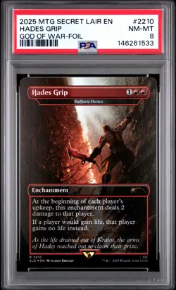 2025 MTG SECRET LAIR DROP GOD OF WAR: GREEK-FOIL #2210 HADES GRIP PSA 8 - Image 1