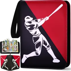 Baseball Card Binder 440 Pockets, 55 Sleeves Small Baseball Binder 3 Ring Zip... - Image 1