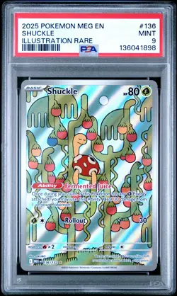 2025 POKEMON MEG EN-MEGA EVOLUTION ILLUSTRATION RARE #136 SHUCKLE PSA 9 - Image 1
