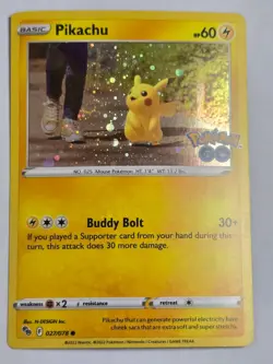 Pikachu 027/078 Common Pokemon GO Pokemon NM - Image 1