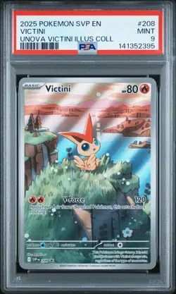 2025 POKEMON SVP PROMO UNOVA VICTINI ILLUSTRATION COLLECTION #208 VICTINI PSA 9 - Image 1