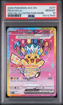 2026 POKEMON ASC EN-ASCENDED HEROES SPECIAL ILLUSTRATION RARE PIKACHU EX PSA 10 - Image 1