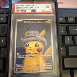 2023 Pokemon SVP EN Pokemon X Van Gogh #085 Pikachu with Felt Hat PSA 9 - Image 1