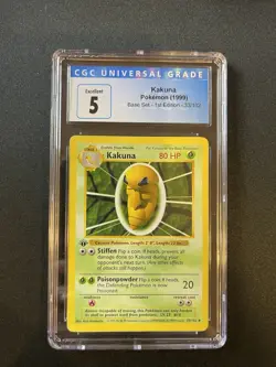 Kakuna Pokemon Base Set 1st Edition #33 CGC 5 - Image 3