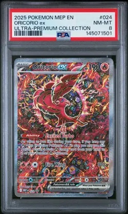 2025 POKEMON MEP PROMO ULTRA-PREMIUM COLLECTION #024 ORICORIO EX PSA 8 - Image 1