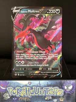 Pokemon Card Galarian Moltres V 097/198 Chilling Reign Near Mint - Image 1