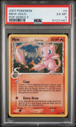 2007 POKEMON POP SERIES 5 #3 MEW-HOLO PSA 6 - Image 1