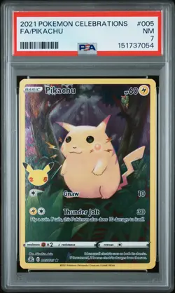 2021 POKEMON CELEBRATIONS #005 FULL ART/PIKACHU PSA 7 - Image 1