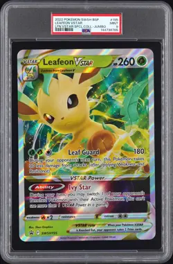 2022 POKEMON SWSH BLACK STAR JUMBO PROMO #195 LEAFEON VSTAR PSA 9 - Image 1