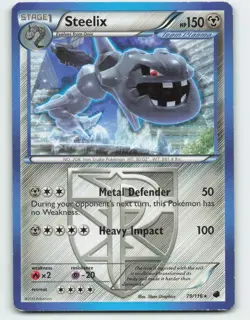 2013 Pokemon, Plasma Freeze, #79/116 Steelix (Team Plasma), Rare - Image 1