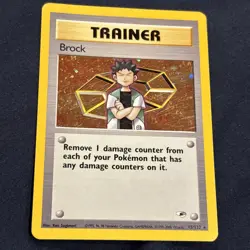 Pokemon TCG BROCK TRAINER 15/132 ☆ HOLO RARE GYM HEROES UNLIMITED LP-MP - Image 1