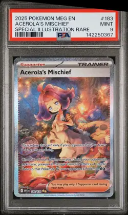 2025 POKEMON MEGA EVOLUTION SPECIAL ILLUSTRATION RARE ACEROLA'S MISCHIEF PSA 9 - Image 1