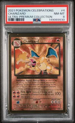 2021 POKEMON CELEBRATIONS ULTRA-PREMIUM COLLECTION #4 CHARIZARD PSA 8 - Image 1