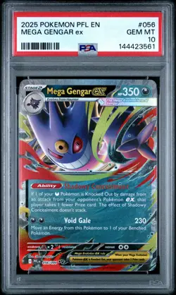 2025 POKEMON PFL EN-PHANTASMAL FLAMES #056 MEGA GENGAR EX PSA 10 - Image 1