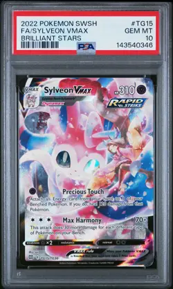 2022 POKEMON SWORD & SHIELD BRILLIANT STARS #TG15 FULL ART/SYLVEON VMAX PSA 10 - Image 1