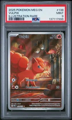 2025 POKEMON MEG EN-MEGA EVOLUTION ILLUSTRATION RARE #138 VULPIX PSA 9 - Image 1