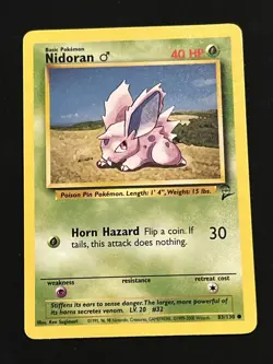 Pokemon Nidoran M 83/130 BS2 Base Set 2 NM - Image 1