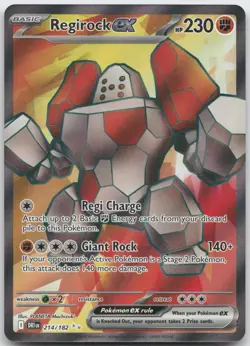 REGIROCK EX 214/182 ULTRA RARE DESTINED RIVALS POKEMON HOLO NM - Image 1
