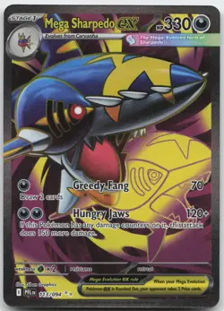 MEGA SHARPEDO EX 113/094 ULTRA RARE PHANTASMAL FLAMES POKEMON HOLO NM - Image 1