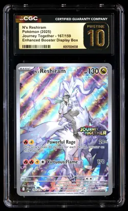 CGC 10 PRISTINE N's Reshiram 167/159 Pokemon Journey Together 2025 English - Image 1