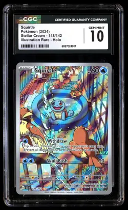 CGC 10 Squirtle 148/142 Pokemon Stellar Crown 2024 English - Image 1