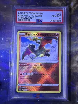 2023 Pokemon Sword And Shield Crown Zenith Radiant Charizard #020 PSA 10 - Image 3