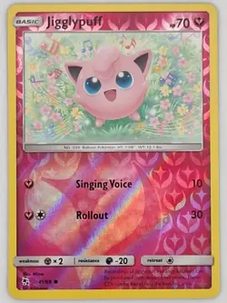 Jigglypuff 41/68 Pokemon - Reverse Holo Sun & Moon Hidden Fates MP - Image 1