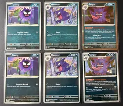 Pokemon Perfect Order - Gastly, Haunter & Gengar Set - Standard + Reverse Holo - Image 1