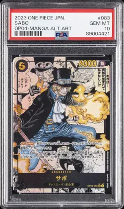 2023 ONE PIECE JPN OP04-KINGDOMS OF INTRIGUE MANGA ALTERNATE ART SABO PSA 10 - Image 1