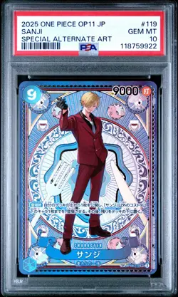 One Piece Japanese 2025 Sanji OP11-119 SEC SP Alternate Art PSA 10 GEM - Image 1