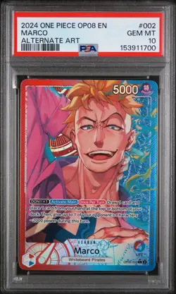 2024 ONE PIECE OP08-TWO LEGENDS ALTERNATE ART #002 MARCO PSA 10 - Image 1