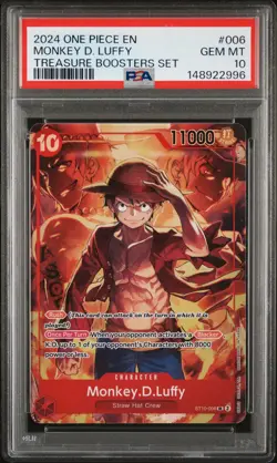 2024 ONE PIECE PROMOS TREASURE BOOSTERS SET #006 MONKEY D. LUFFY PSA 10 - Image 1