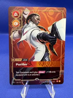 Riftbound METAL Card – Lucian Purifier - Vegas Prize Wall Exclusive - Image 1