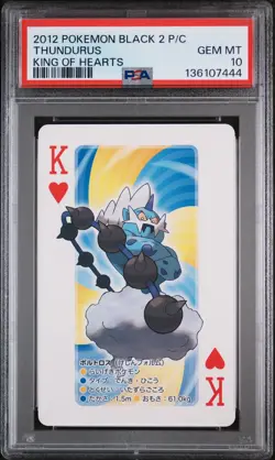 2012 POKEMON BLACK 2 PLAYING CARDS KING OF HEARTS THUNDURUS PSA 10 - Image 1
