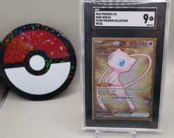 2023 Pokemon 151 English 205 Mew ex Ultra Premium Collection Metal Card PSA 9 - Image 1