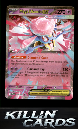 Mega Diancie ex 041/094 Pokemon Double Rare ME02: Phantasmal Flames Card NM - Image 1